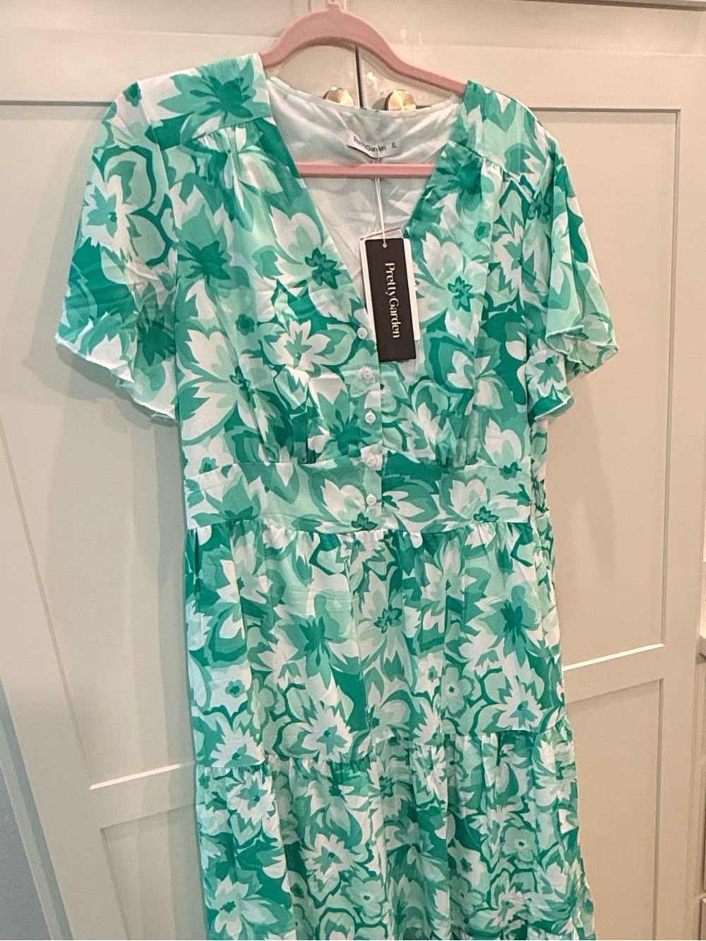 Green Floral Midi Dress
